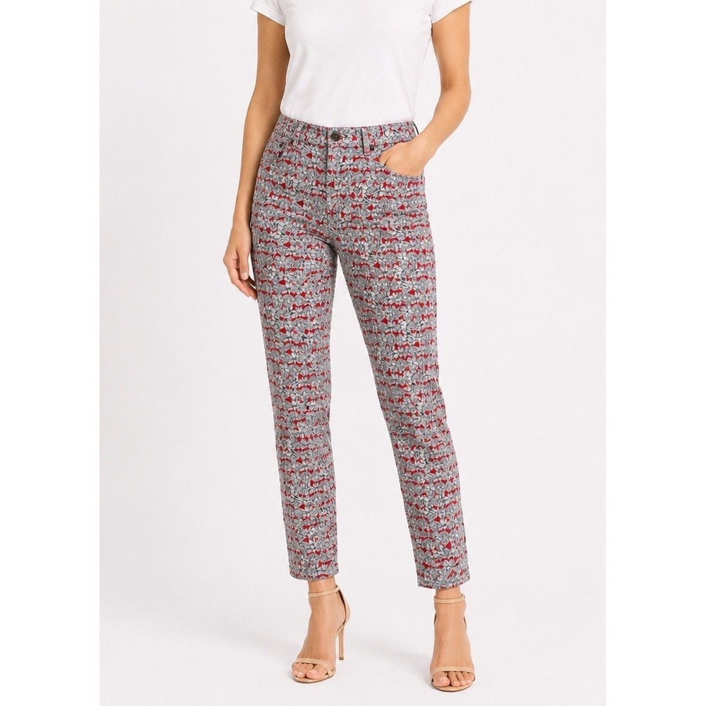 J.CREW Liberty‎ Art Toothpick Jeans W30 Skinny Ankle Matilda Tulip Red Blue
